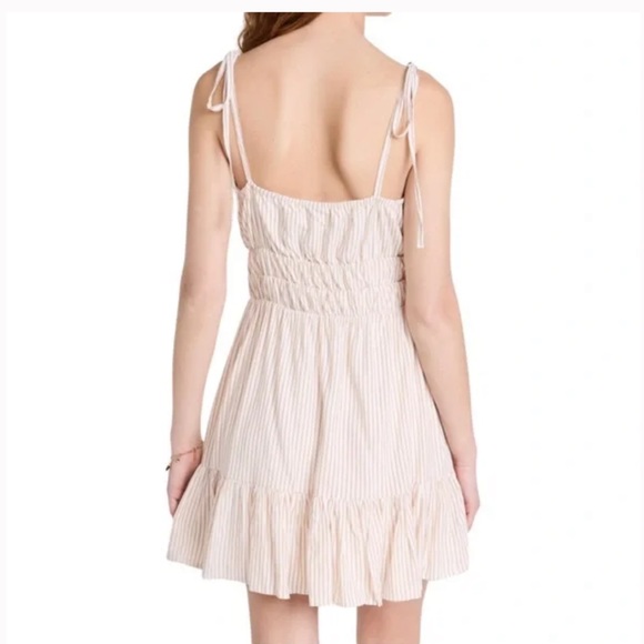 NWT MINKPINK Koa Strappy Mini Dress in White & Beige Stripes - Picture 4 of 10